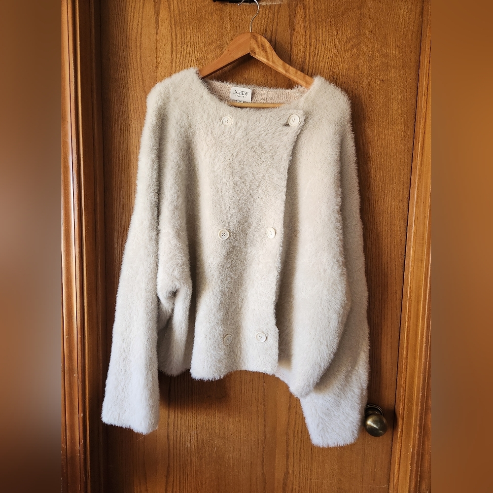 Jcrew Collection Faux Fur Sweater Jacket